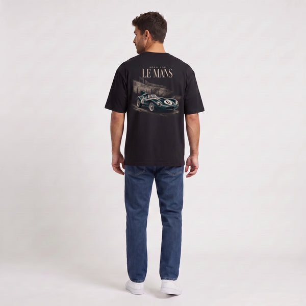 T-shirt Jaguar D-Type Le Mans N°6 Born for Le Mans noir vu de dos