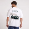 T-shirt Jaguar D-Type Le Mans N°6 blanc porté de dos