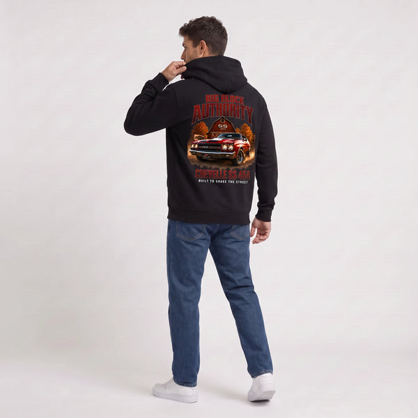 Sweat Chevrolet Chevelle SS 454 Big Block Authority noir à capuche vu de dos