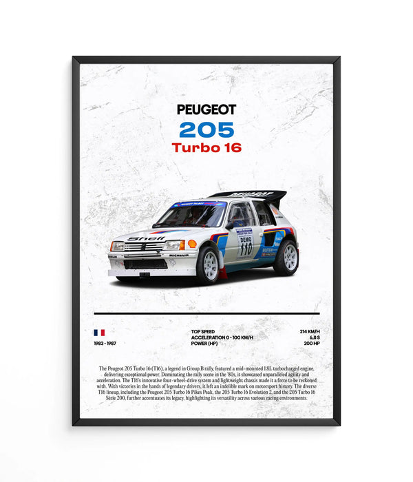 Peugeot 205 Turbo 16 Poster