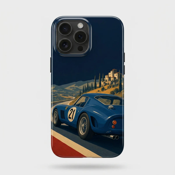 Coque iPhone Ferrari 250 GTO Tourismo Clothing, design automobile premium inspire de la course italienne.