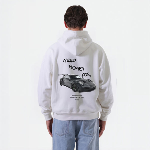 Sweat Need Money for Porsche GT3 RS blanc noir de dos