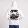 Sweat Chevrolet Chevelle SS 396 Street-Born Power blanc porté de dos