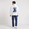 Sweat F1 Franco Colapinto blanc porté de dos en plan large avec print Signature