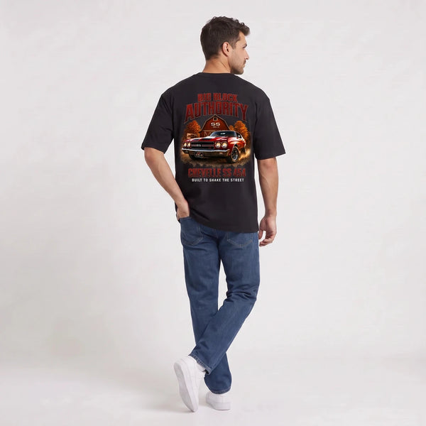 T-shirt Chevrolet Chevelle SS 454 Big Block Authority noir vu de dos