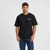 T-shirt Jaguar E Type Topless noir vu de face en plan rapproché avec logo Tourismo