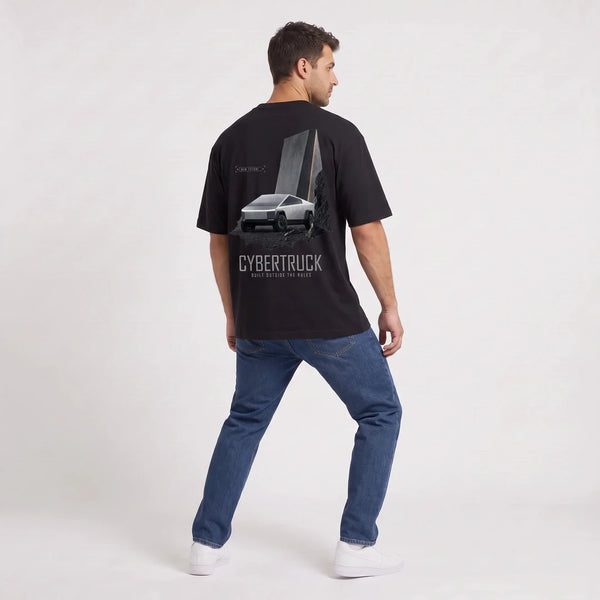 T-shirt Tesla Cybertruck Raw Future noir vu de dos