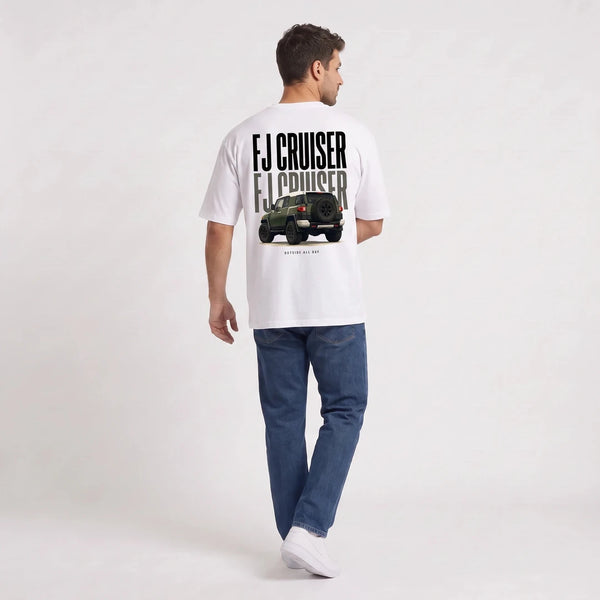T-shirt Toyota FJ Cruiser Outside All Day blanc vu de dos