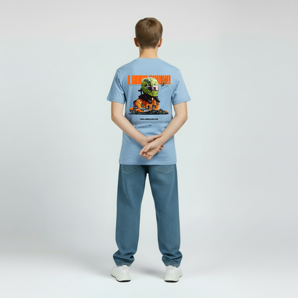 T-shirt bleu McLaren enfant avec flocage artistique numéro 4