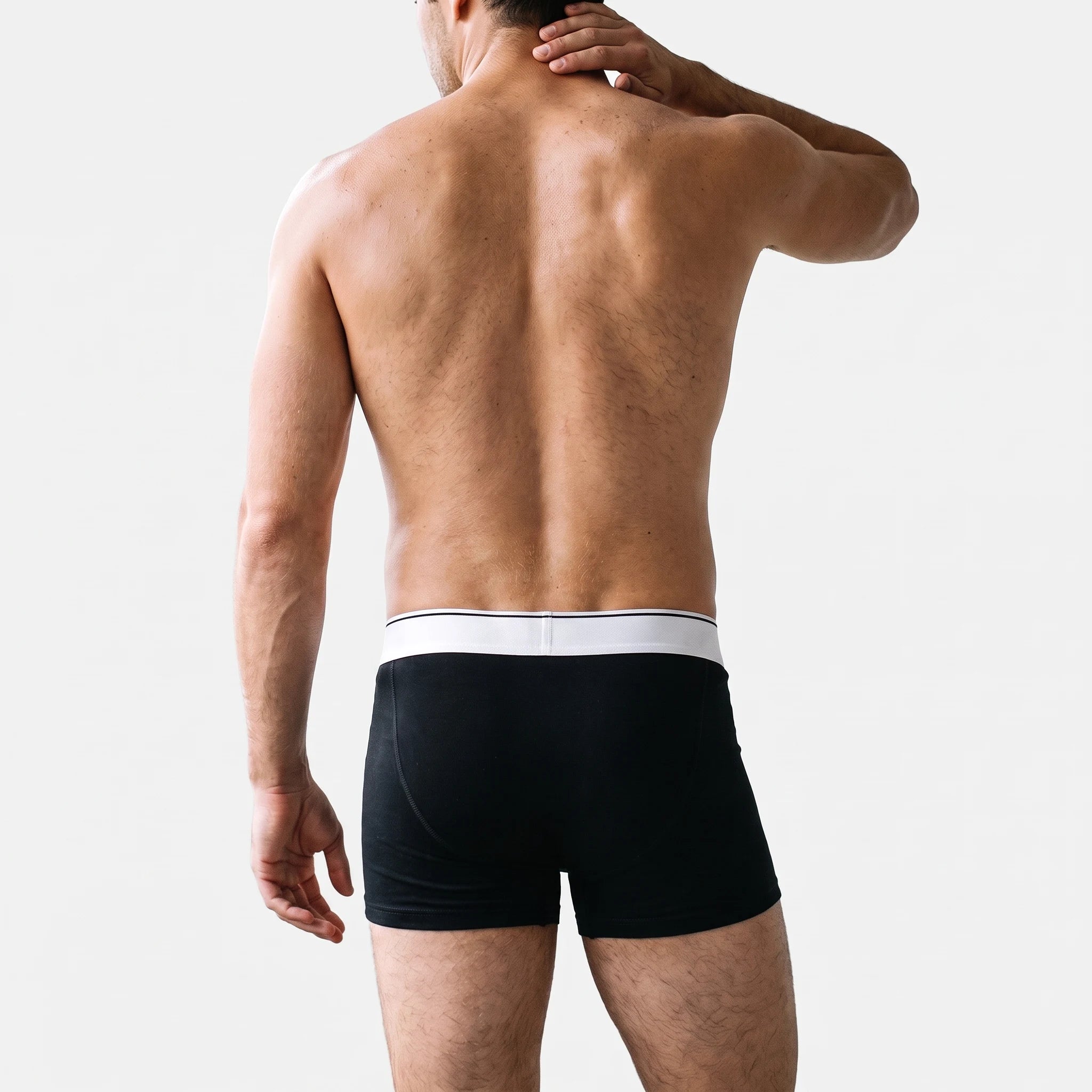 Rear view of the black TOP SPEED boxer brief