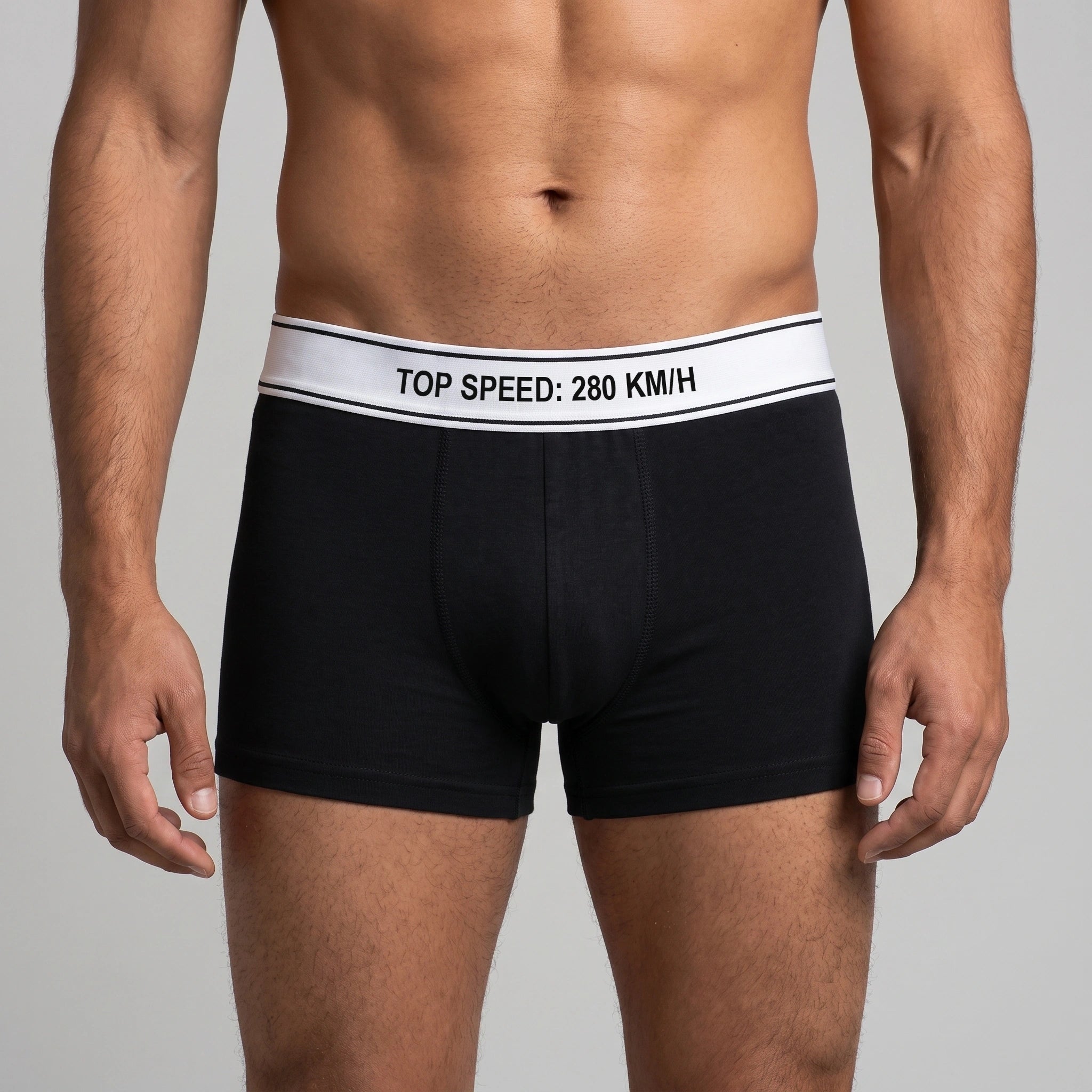 Close-up of the TOP SPEED personalised waistband, 280 KM/H example
