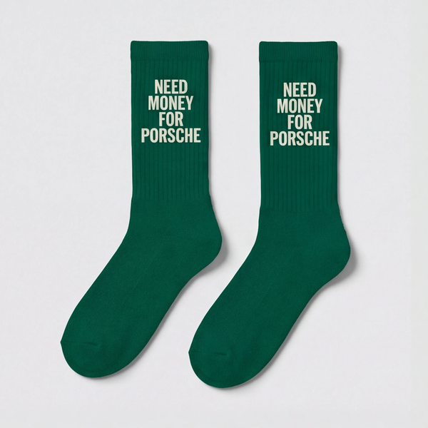 Need Money For Porsche Socks, bottle green