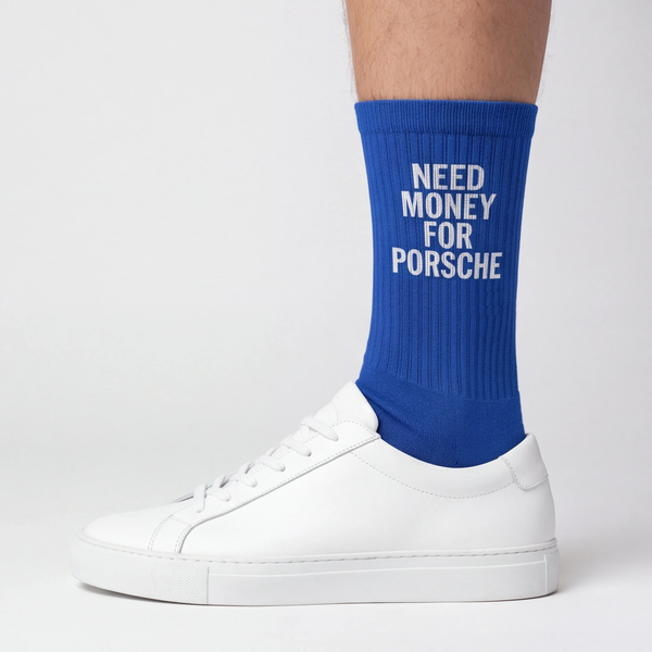 Need Money For Porsche Socks, cobalt blue