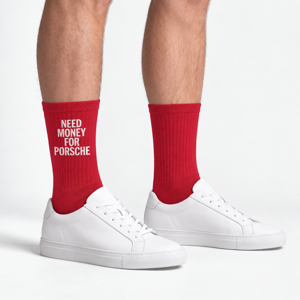 Need Money For Porsche Socks, racing red