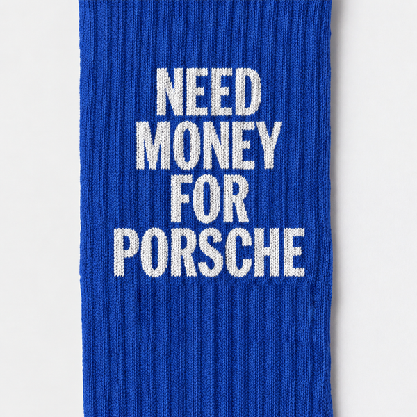 Need Money For Porsche Socks, cobalt blue