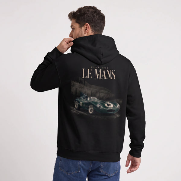 Sweat Jaguar D-Type Le Mans N°6 noir porté de dos