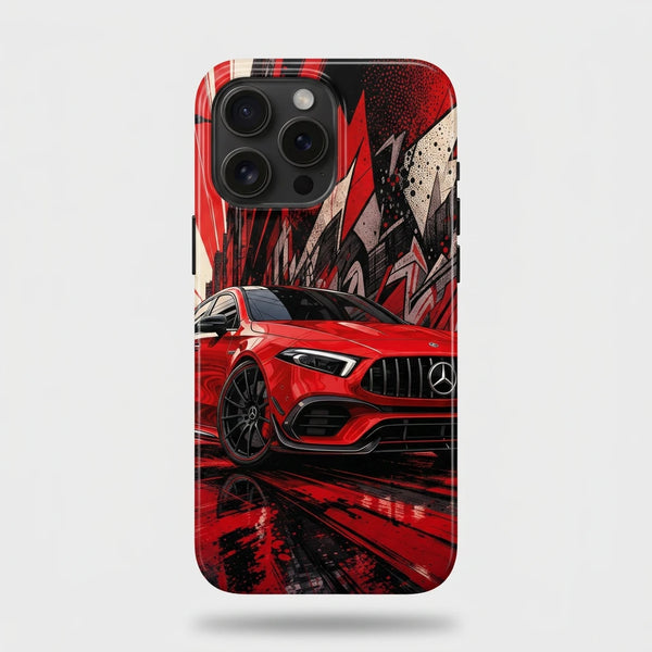 Coque iPhone Mercedes A45 S AMG Tourismo Clothing, design pop art inspire de la compacte AMG survitaminee.