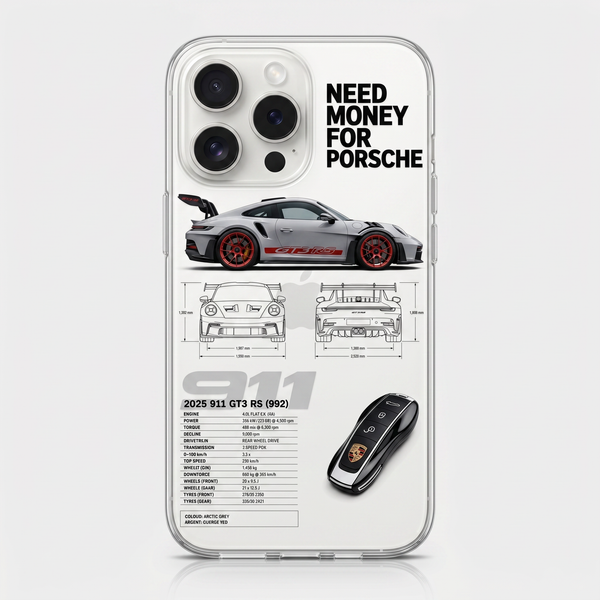 Coque iPhone transparente Tourismo Clothing Need Money For Porsche 911 GT3 RS
