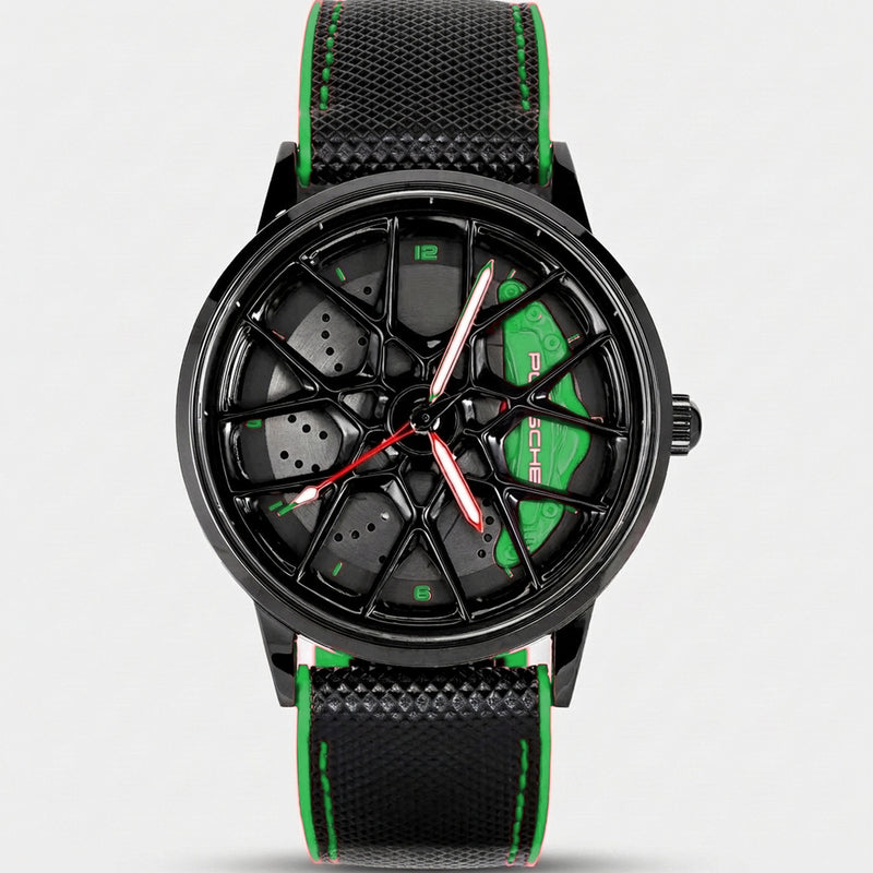 Porsche 718 Watch, green caliper