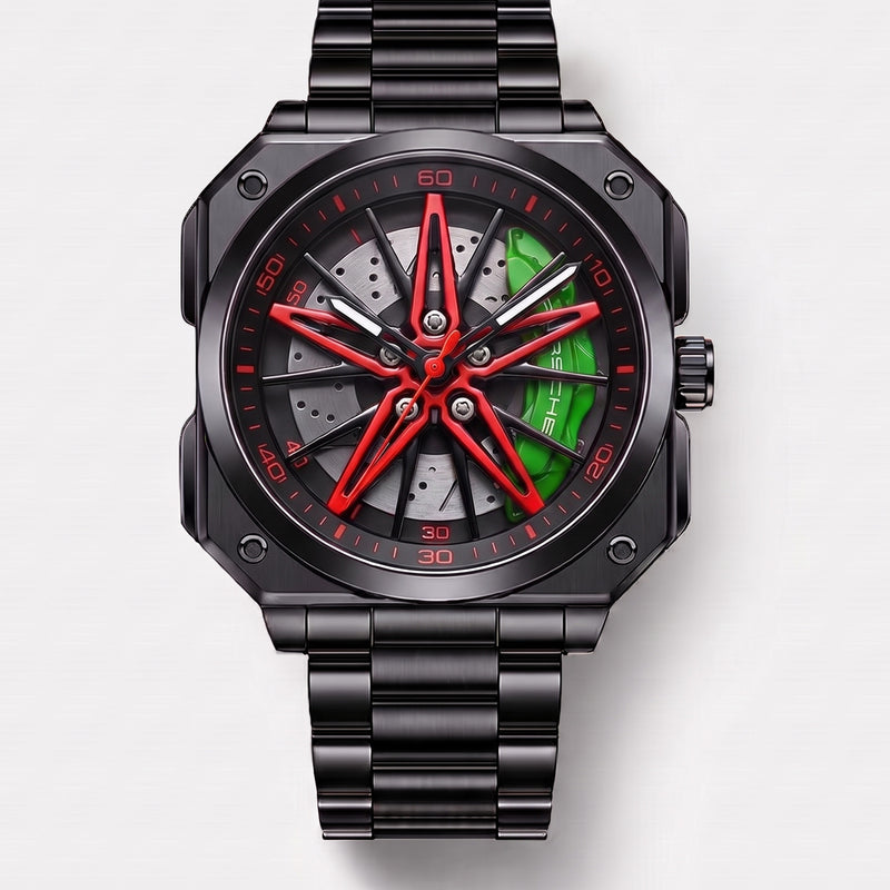 Porsche 911 Watch, green caliper