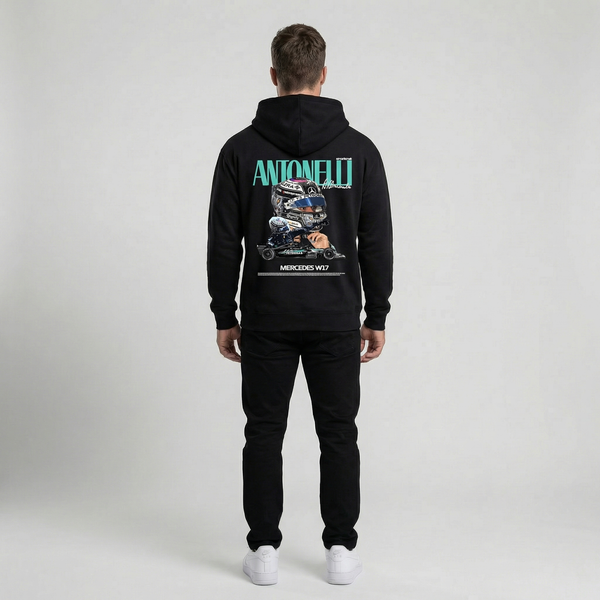 Sweat Kimi Antonelli F1, détail du design au dos : impression premium durable