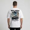 T-shirt Toyota GR Supra A90 Digital Samurai blanc, zoom dos : flocage streetwear premium Tourismo Clothing