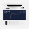 Leclerc Monaco Circuit Map Mouse Mat — on a light-coloured desk.