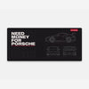 Need Money For Porsche Blueprint Mouse Mat — flat view of the mat.