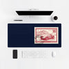 Mouse Pad Leclerc Monaco Stamp 16, on a light desk with computer, keyboard and mouse
