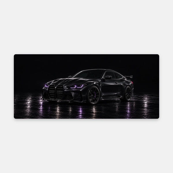 Mouse Pad BMW M4 Purple Lights, flat view of the mat