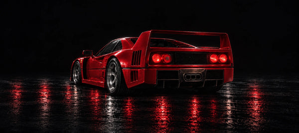 Mouse Pad Ferrari F40, close-up of the printed design
