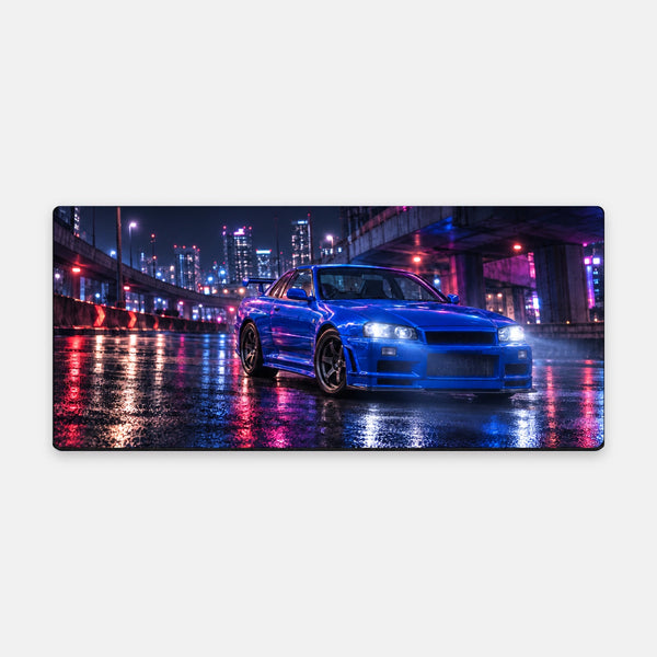 Mouse Pad Nissan Skyline GT R R34, flat view of the mat