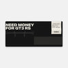 Mouse Pad Porsche GT3 RS Need Money, flat view of the mat