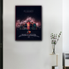 Toile murale F1 Charles Leclerc x Ferrari, SF-23 rouge dans un nuage de fumée, accrochée dans un intérieur moderne
