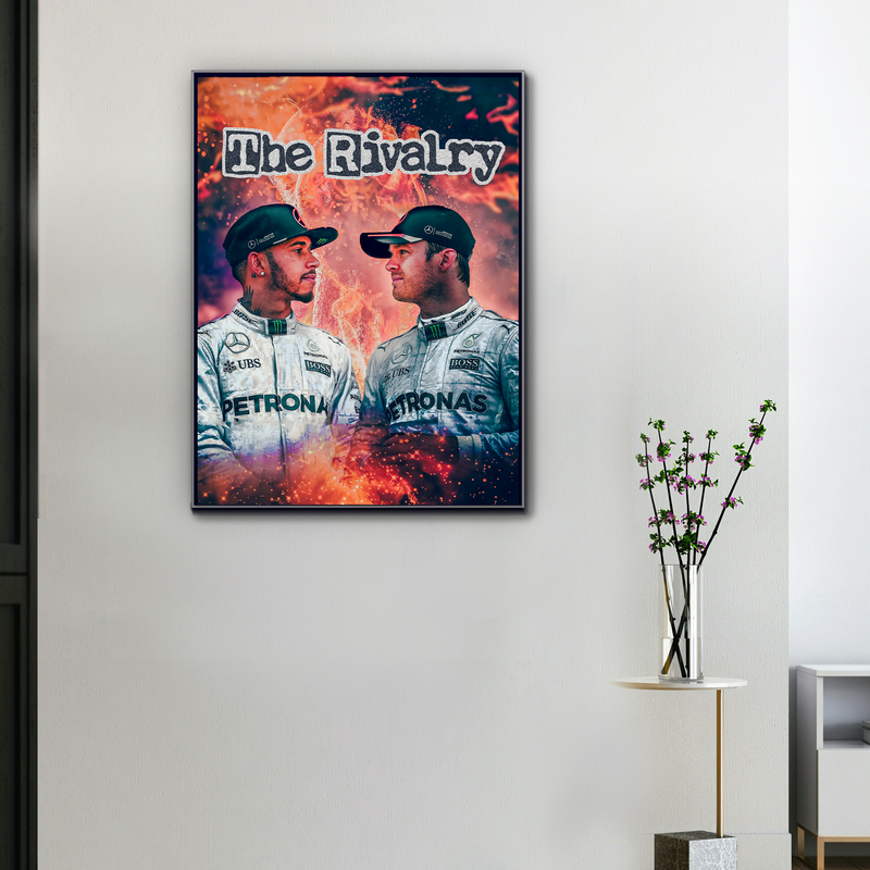 F1 Lewis Hamilton & Nico Rosberg The Rivalry Canvas, view 1