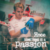 toile F1 Michael et Nico en gros plan avec voiture rouge en arrière plan et citation passion