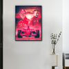 Toile F1 Michael Schumacher et Rubens Barrichello, Scuderia Ferrari 2004, composition rouge intense avec monoplace F2004