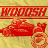 Toile Daniel Ricciardo WOOSH accrochée dans un intérieur moderne avec cadre noir