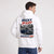 Sweat Datsun 510 blanc à capuche, berline japonaise bleu foncé vue de dos