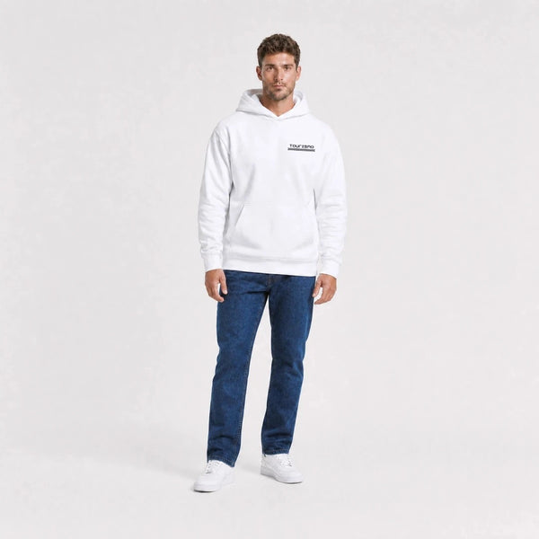 Sweat Dodge Viper Acr Track Predator blanc vu de face en plan large avec logo Tourismo
