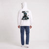 Sweat F1 George Russell Signature blanc porté de dos en plan large