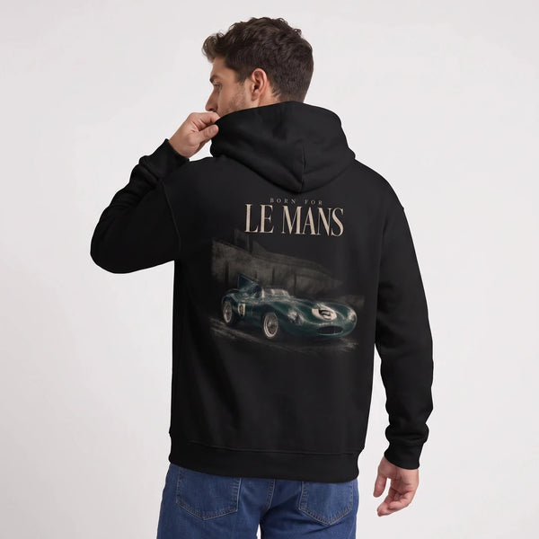 Jaguar D-Type Le Mans N°6: Born for Le Mans Sweatshirt, black, worn, back view