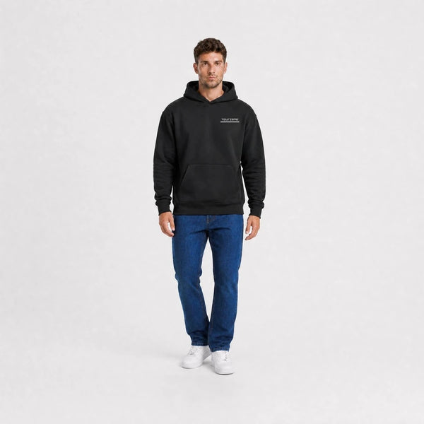 Black Jaguar D-Type Le Mans N°6: Born for Le Mans sweatshirt, wide front view with Tourismo logo