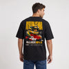 T-shirt F1 Ayrton Senna noir vu de dos avec design Signature McLaren MP4/4