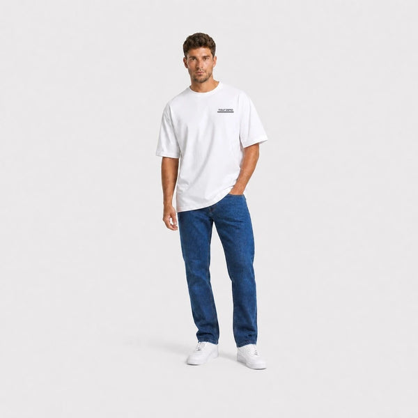 T-shirt Ford Bronco First Generation 1966 1977 High Desert Edition blanc vu de face en plan large avec logo Tourismo