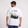 White Jaguar D-Type Le Mans N°6: Born for Le Mans T-shirt worn, back view