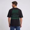 T-shirt Jaguar E-Type Topless noir porté de dos avec visuel vert