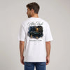 T-shirt Jaguar F-Type After Dark blanc porté de dos en plan rapproché