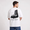 T-shirt Tesla Cybertruck Raw Future blanc porté de dos