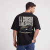 T-shirt Toyota FJ Cruiser Outside All Day noir porté de dos